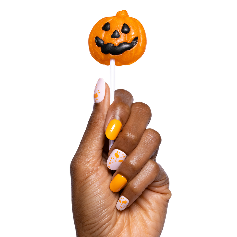 picture of Pumpkin Party | Extra Short | Round - Tab Press-On