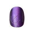 Purple Velvet Spiderwebs - Tab Press-On | Extra Short | Round thumbnail