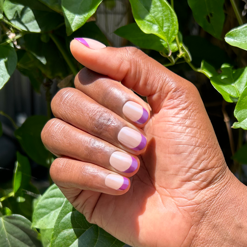 Purple Chrome Velvet - Press-On | Extra Short | Round