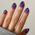 Purple Velvet Spiderwebs - Tab Press-On | Extra Short | Round thumbnail