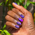 Purple Velvet Spiderwebs - Tab Press-On | Extra Short | Round thumbnail