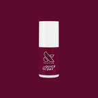 Mulberry quick dry gel polish bottle in deep plummy maroon shade on matching dark background