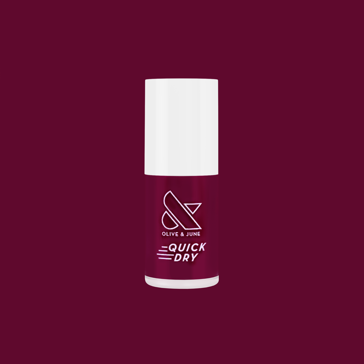 Mulberry quick dry gel polish bottle in deep plummy maroon shade on matching dark background