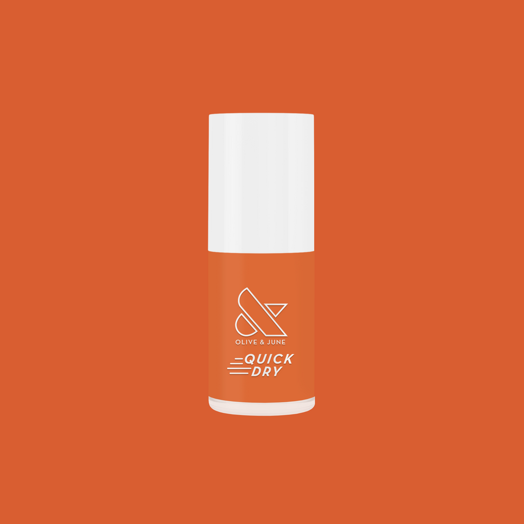Canyon quick dry polish bottle in warm desert orange shade for easy at-home manicure and long-lasting mani options