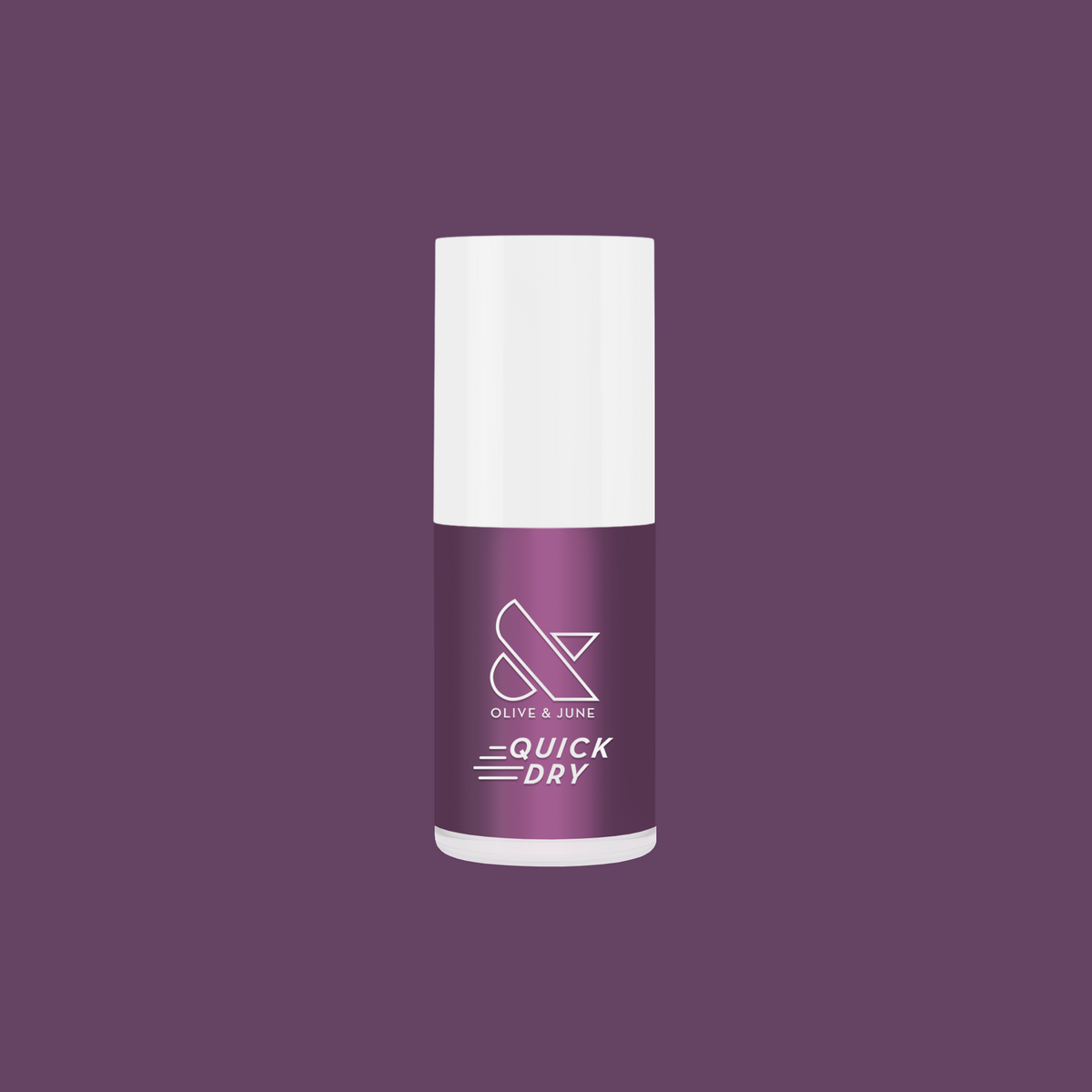 Twilight quick dry gel polish bottle in iridescent violet shade by Olive and June for a long-lasting mani