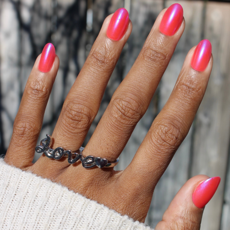 picture of Rose Jelly Chrome - Press-On | Medium | Oval