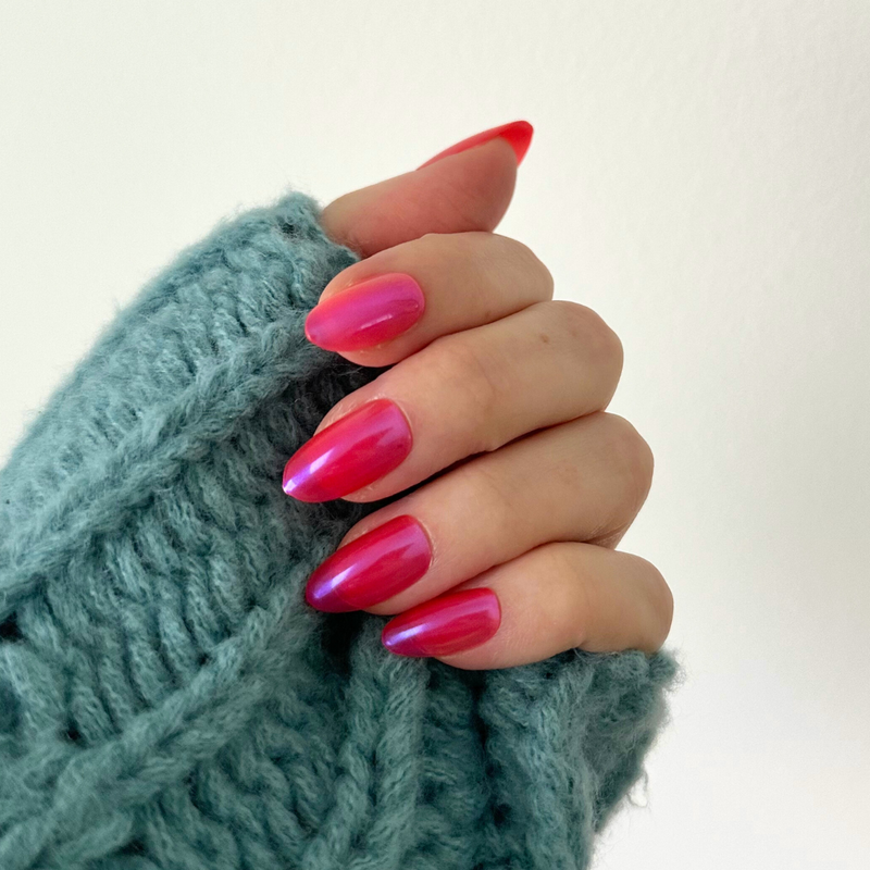 picture of Rose Jelly Chrome - Press-On | Medium | Oval