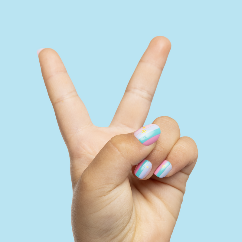 Rainbow Super Stripes - Pressies | Extra Short Short | Round - Pressies