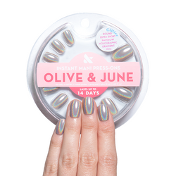 Rainbow Holographic Gradient - Press On | Extra Short | Round