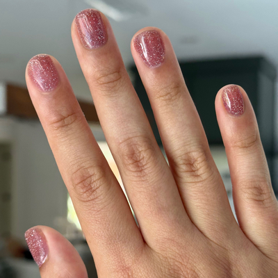 Rosé Rhymes with Partay Gel on customer