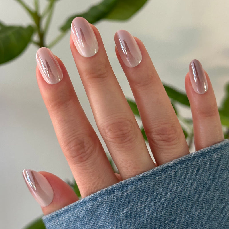 Rosewood Gradient Chrome - Press-On | Medium | Oval