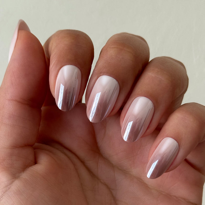 Rosewood Gradient Chrome - Press-On | Medium | Oval