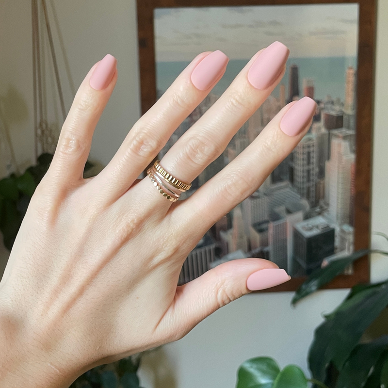 picture of Rosewood Matte - Press-On | Medium | Coffin