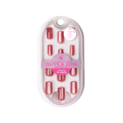 Ruby Velvet - Press-On | Short | Square Ruby Velvet - Press-On | Short | Square  Press-On