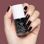 Shop Til You Drop vampy dark red gel polish on short natural nails for a sleek manicure by Olive and June