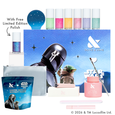 The Mani System nail polish and manicure tools set with various shades for easy at-home mani and pedis by Olive and June The Long-Lasting Mani System  System