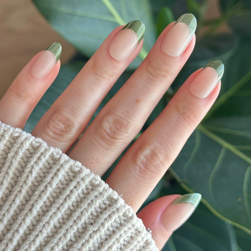 picture of Sage Velvet French - Press-On | Medium | Oval