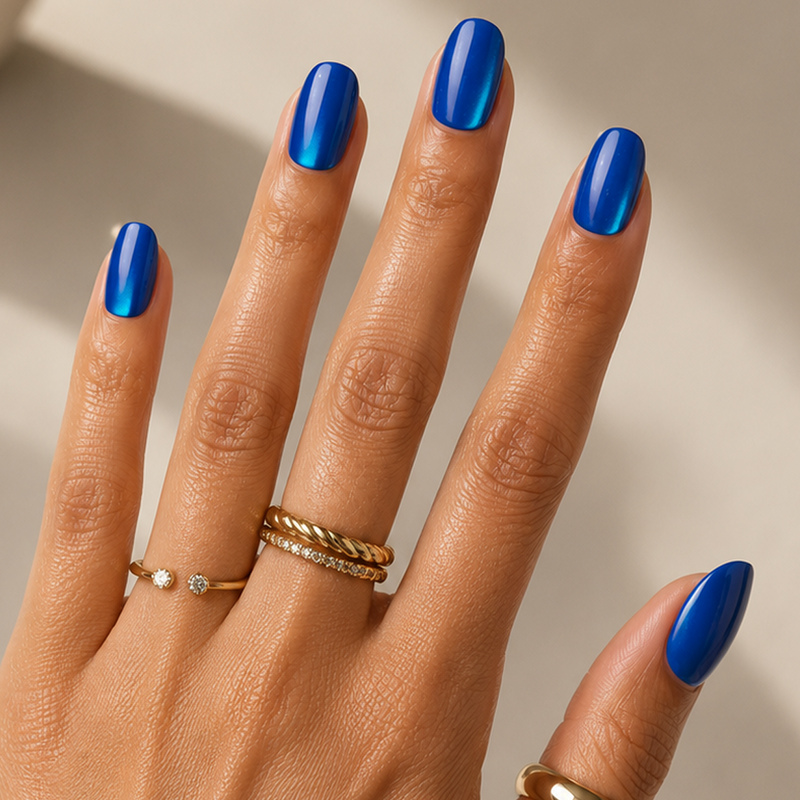 Sapphire Velvet - Press-On | Short | Round