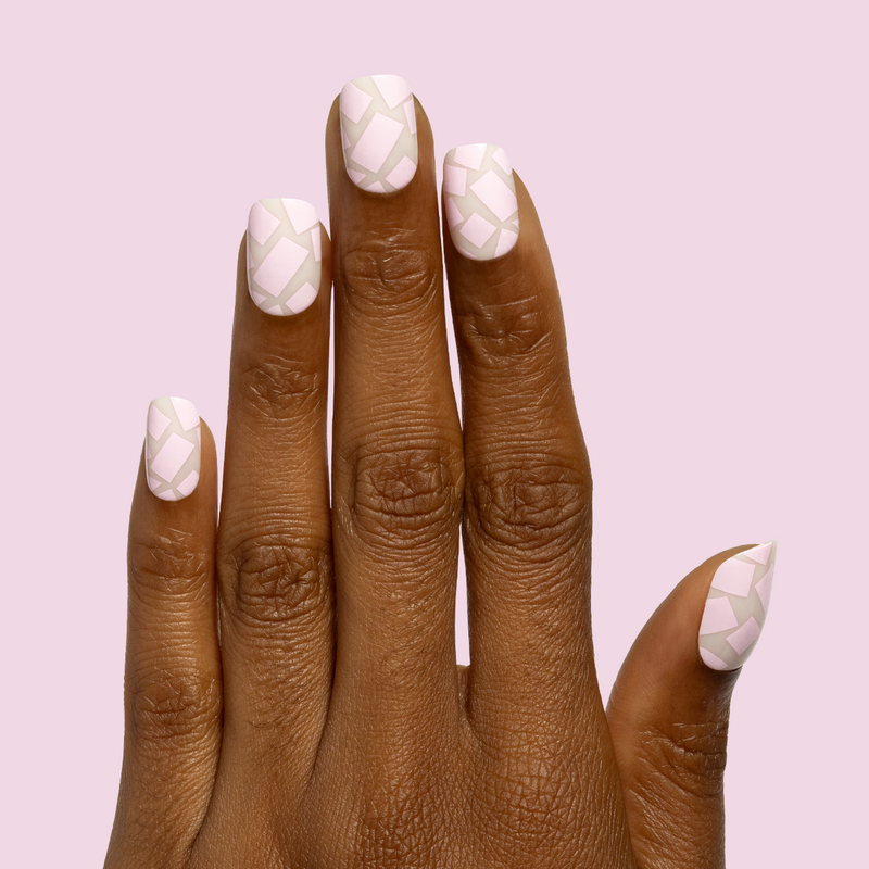 picture of Scattered Squares | Short | Squoval - Tab Press-On