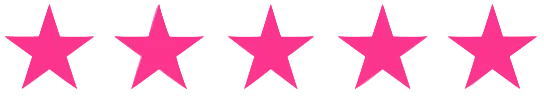 Cluster of five bright pink star icons arranged horizontally on a white background