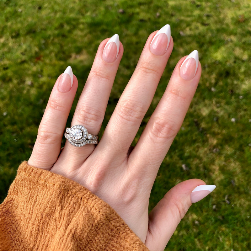 picture of Sharp French - Press-On | Medium | Stiletto