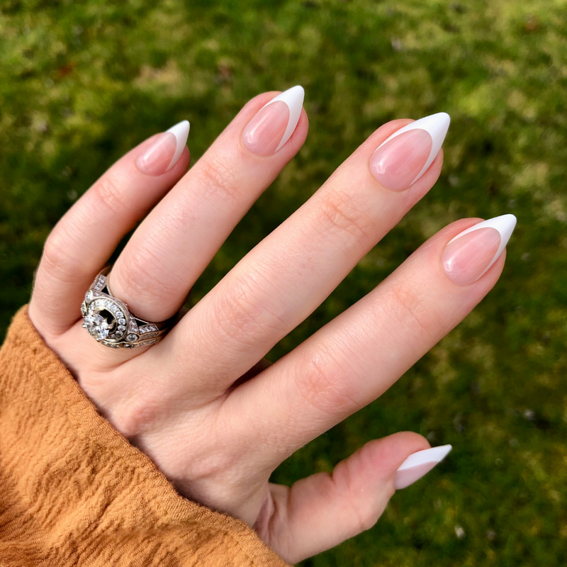 picture of Sharp French - Press-On | Medium | Stiletto