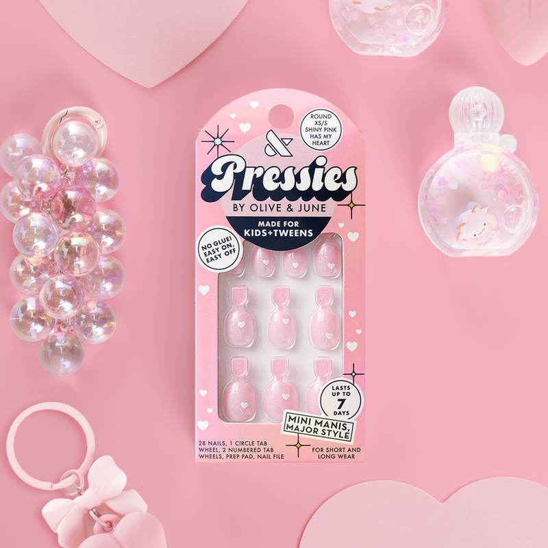 Shiny Pink Has My Heart - Pressies | Extra Short Short | Round - Pressies