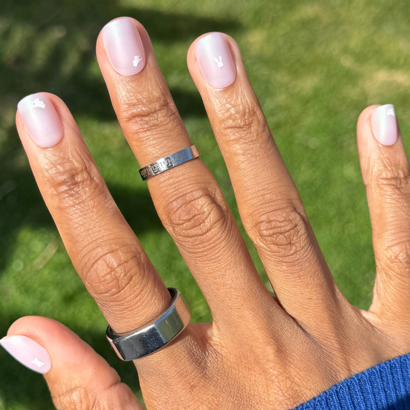 picture of Shiny Hoppy Bunnies - Press-On | Extra Short | Squoval