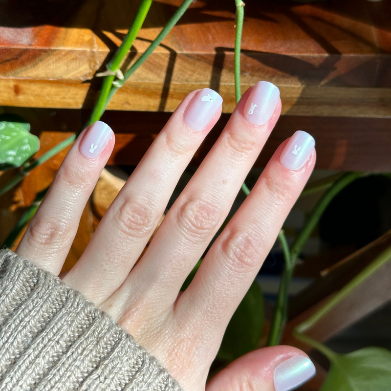 picture of Shiny Hoppy Bunnies - Press-On | Extra Short | Squoval