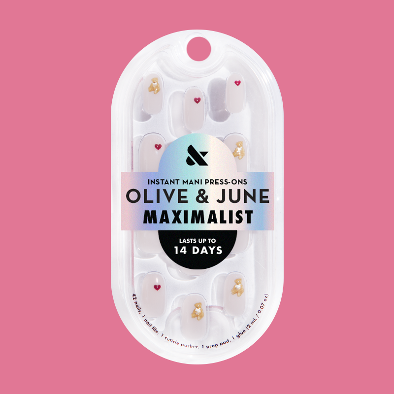 Tiny Teddy Hearts - Press On | Short | Round 