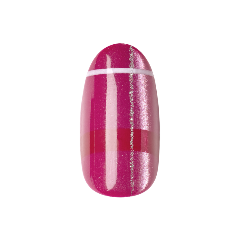 Berry Plaid Velvet - Press-On | Medium | Oval