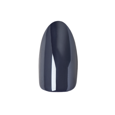 Navy Chrome - Press-On | Medium | Almond Navy Chrome - Press-On | Medium | Almond  Press-On