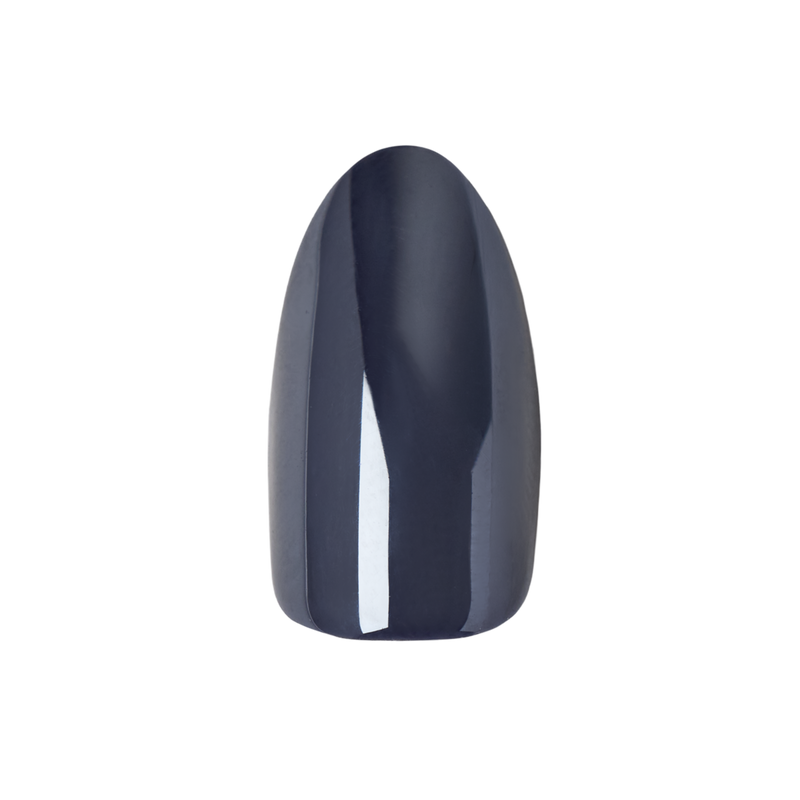Navy Chrome - Press-On | Medium | Almond