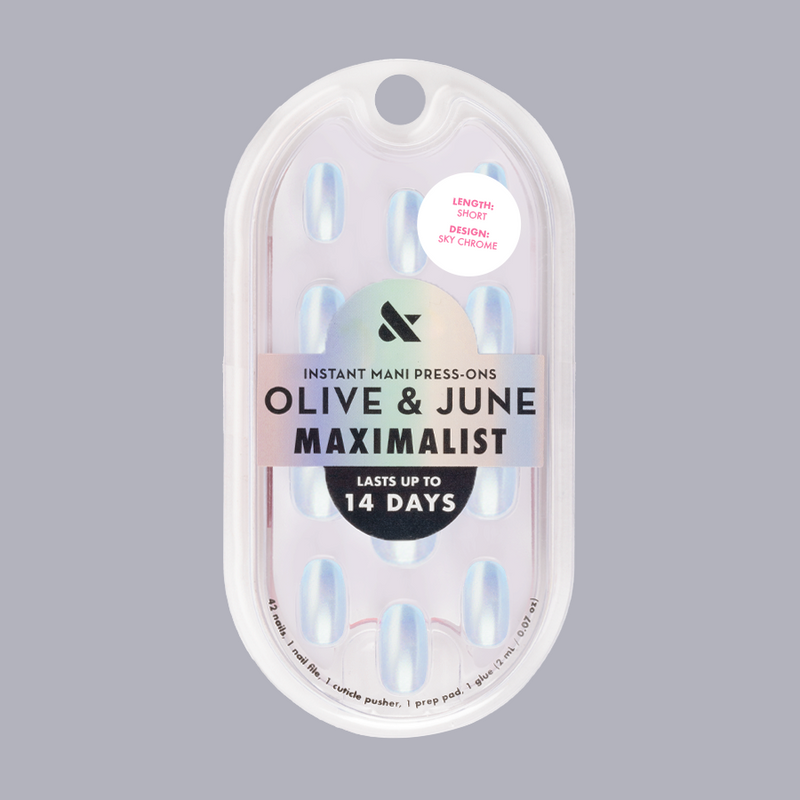 Sky Chrome - Press-On | Short | Round 