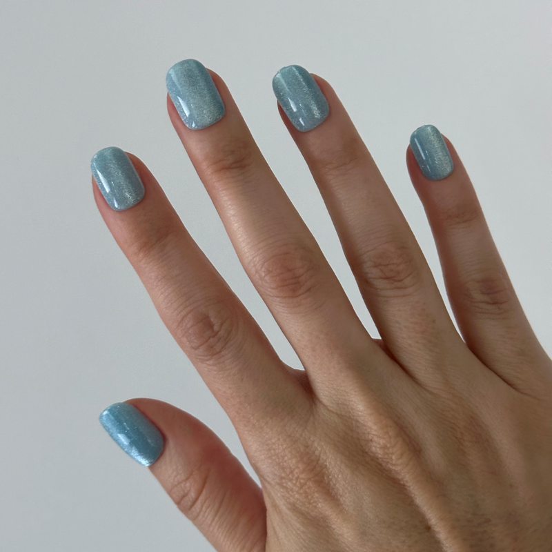 Sky Velvet | Extra Short | Squoval - Tab Press-On