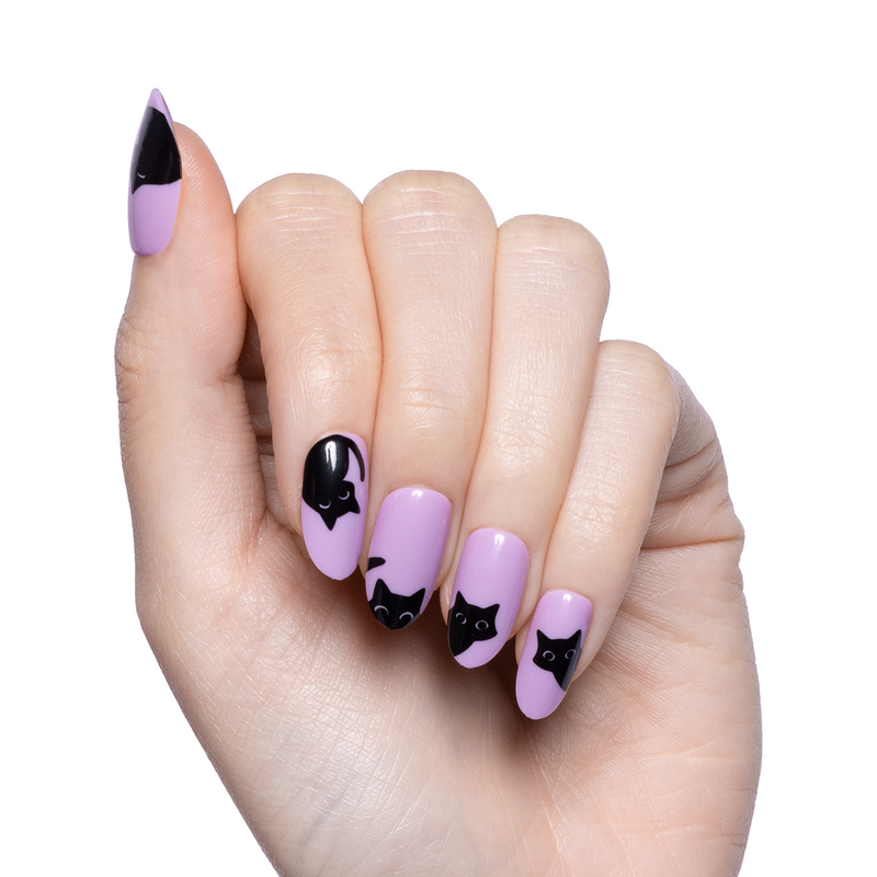 Sneaky Cats | Medium | Oval - Tab Press-On