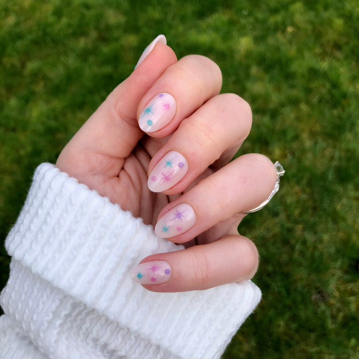 Glittery Short Almond Nails 2025