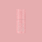 Sparkly Pink Drink Gel bottle with blush pink flash glitter gel polish on soft pink background