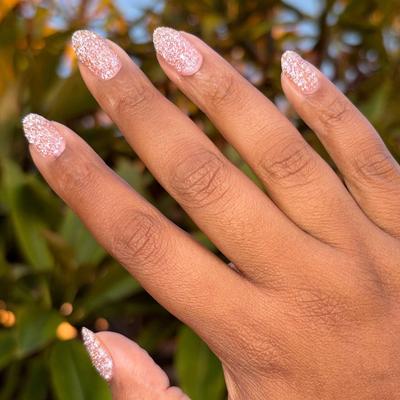 Sparkly Pink Drink Gel display on hand