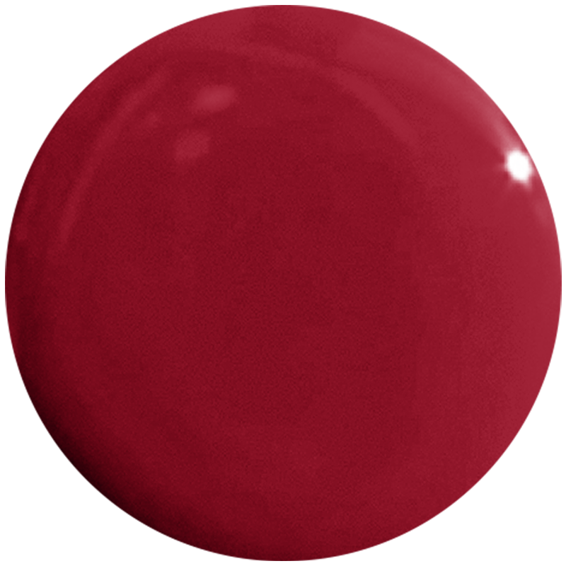 Deep glossy swatch of Brick nail polish showing rich earthy red shade for at-home manicures and pedis by Olive and June
