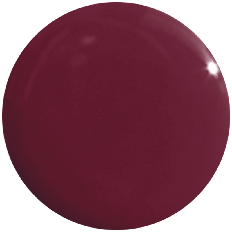 Cabernet gel polish swatch in deep plummy wine red showcasing a rich, luxurious color for at home mani looks