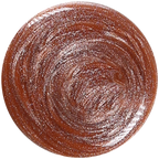 Swatch of Penny showing shiny copper metallic nail polish with quick-dry formula for at-home manicures by Olive and June