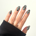 Starry Cats - Press-On | Medium | Oval single nail ugc