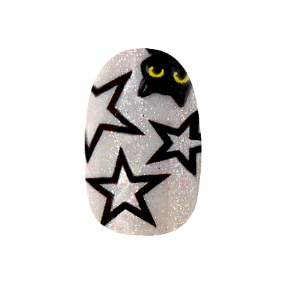 Starry Cats - Press-On | Medium | Oval Starry Cats - Press-On | Medium | Oval  Press-On