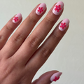 Stevie Puffy Flower - Press On | Short | Round thumbnail