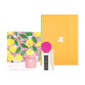 Summer 2023 Mani System Box + Tools with nail polish remover pot, black bottle, and lemon print pouch for mani care thumbnail