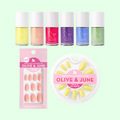 Summer Polish & Press-on Set with vibrant long-lasting polish bottles and two sets of easy-to-apply press-on nails thumbnail