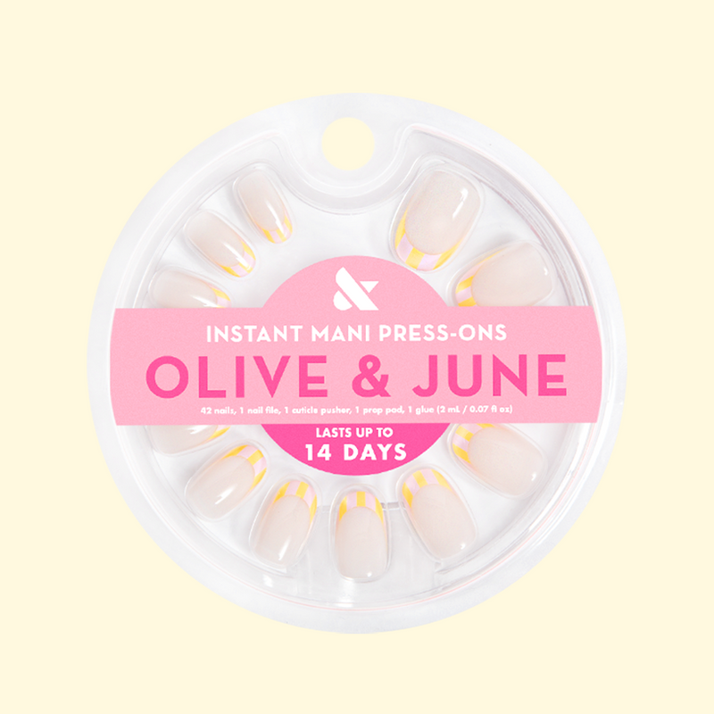 Summer Stripe French - Press-On | Short | Round 