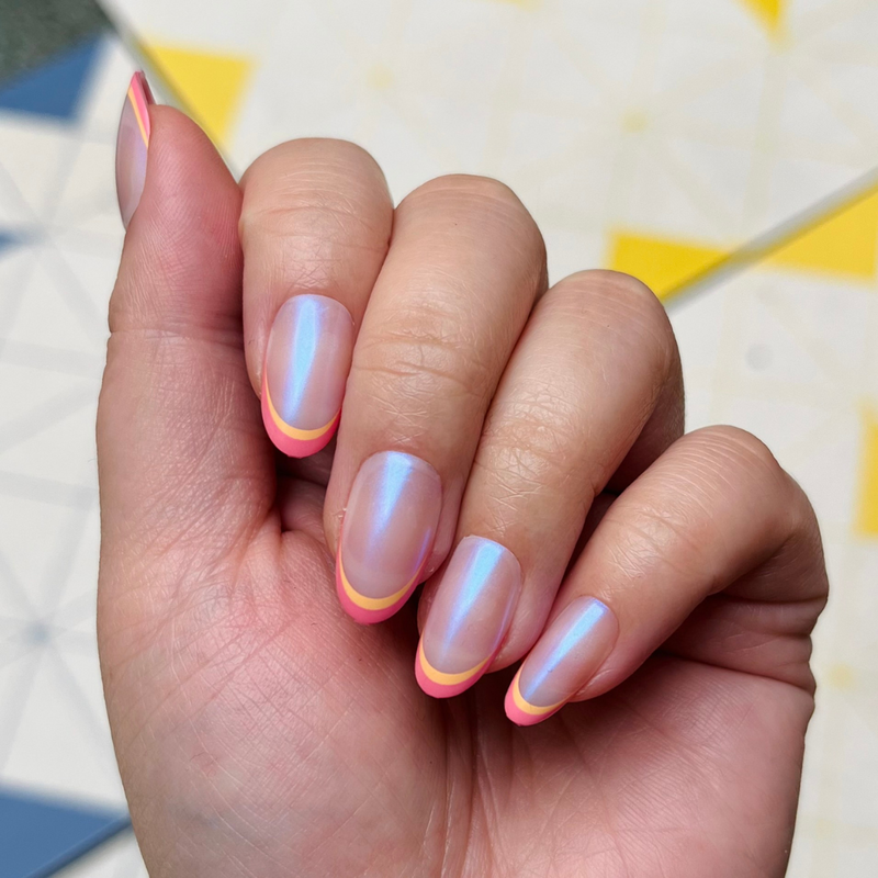 picture of Sunset Double French - Press-On | Medium | Oval