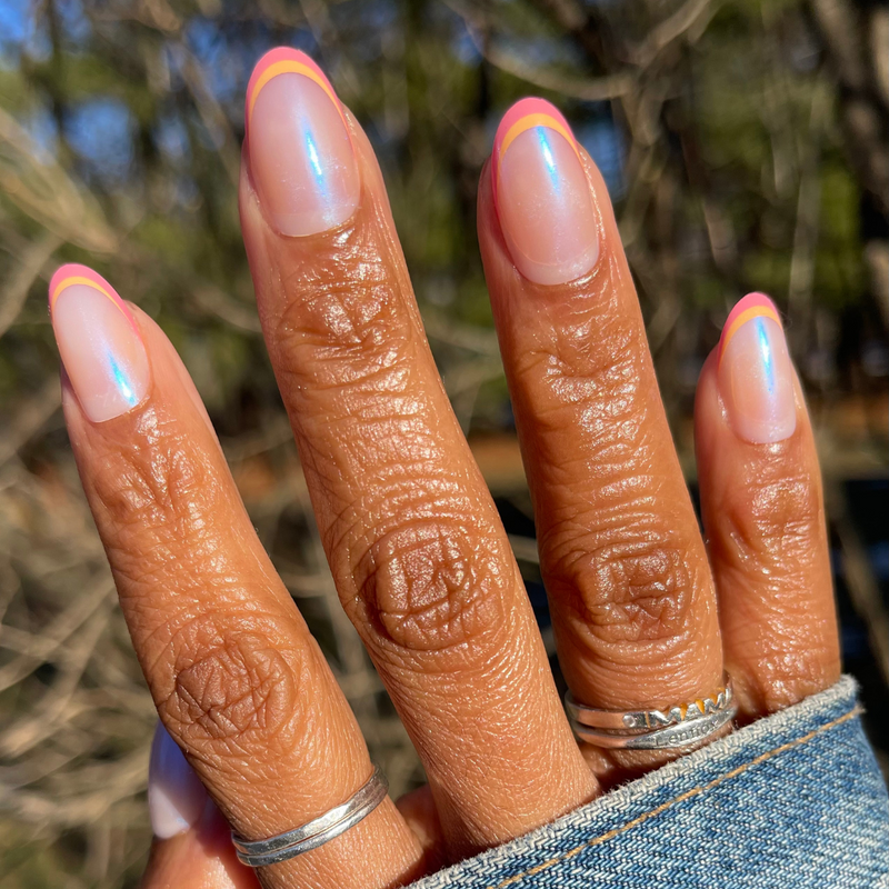 picture of Sunset Double French - Press-On | Medium | Oval